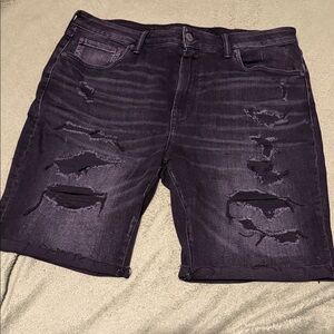 American Eagle Outfitters Black Distressed Jean Shorts